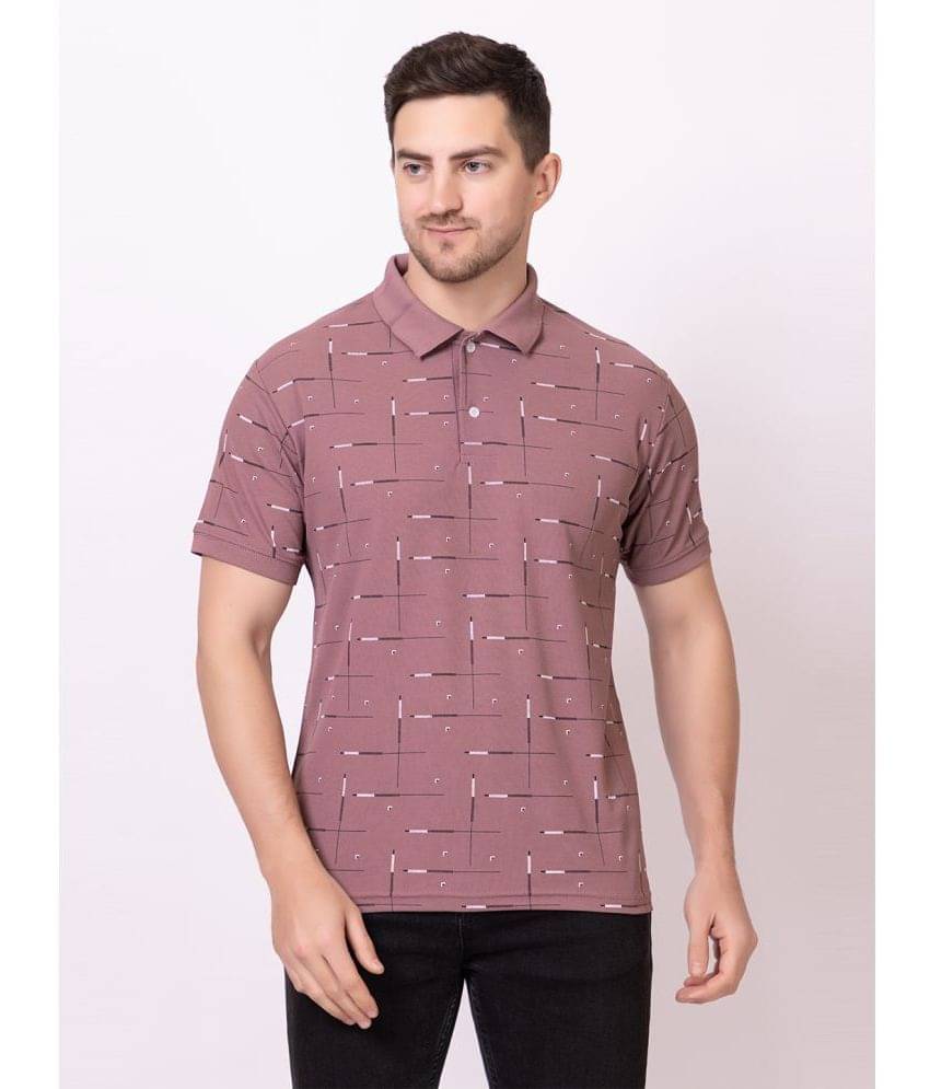SEVEN DREAMS Pack of 1 Cotton Blend Regular Fit Printed Half Sleeves Men's Polo T Shirt ( Pink ) SEVEN DREAMS Pack of 1 Cotton Blend Regular Fit Printed Half Sleeves Men's Polo T Shirt ( Pink )