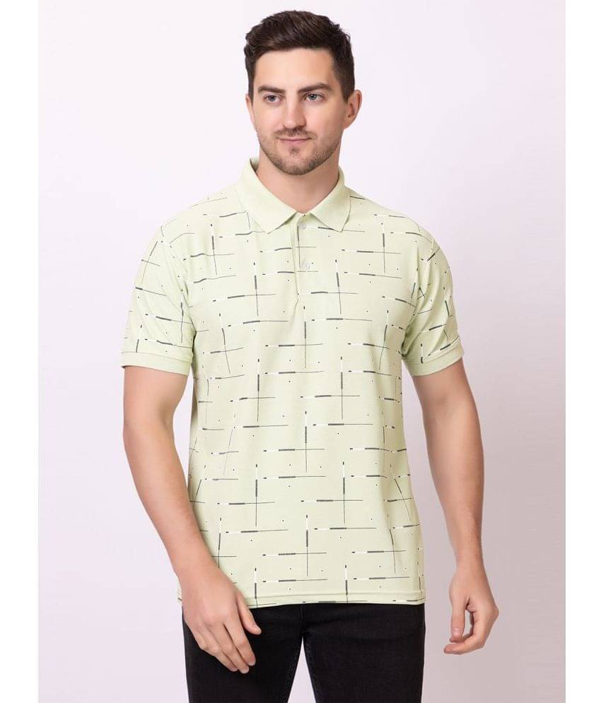 SEVEN DREAMS Pack of 1 Cotton Blend Regular Fit Printed Half Sleeves Men's Polo T Shirt ( Green ) SEVEN DREAMS Pack of 1 Cotton Blend Regular Fit Printed Half Sleeves Men's Polo T Shirt ( Green )