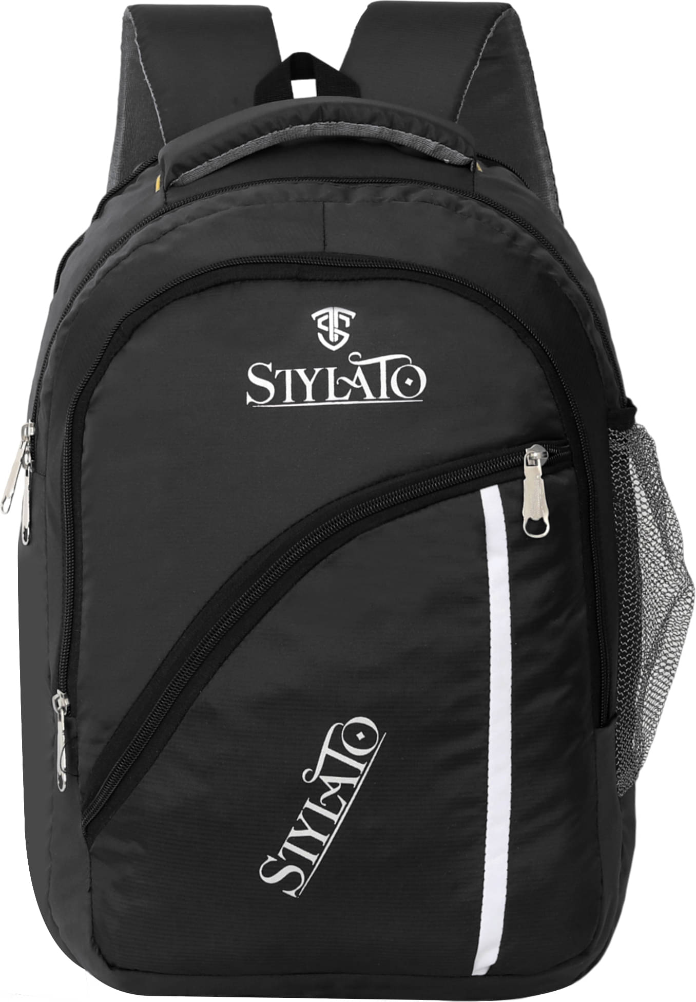     			STYLATO Black Polyester Backpack ( 45 Ltrs )