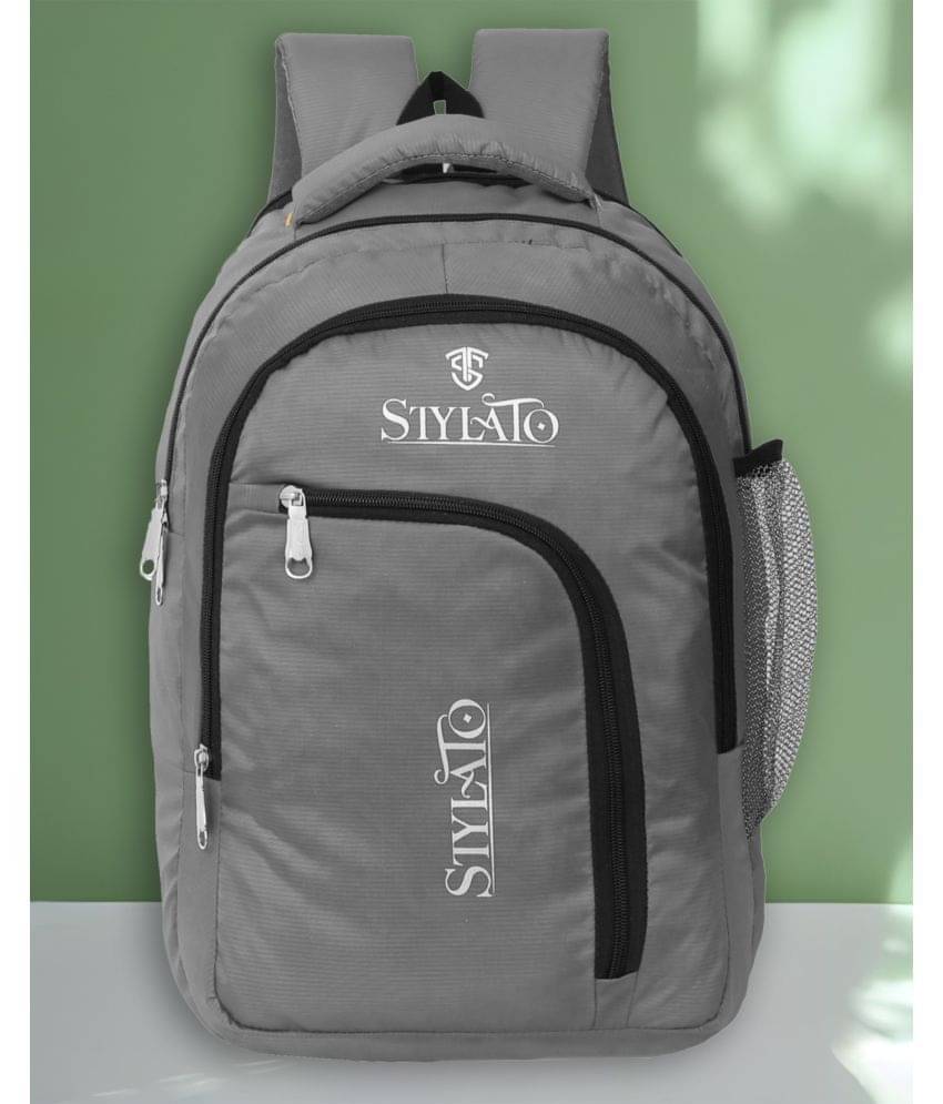     			STYLATO Grey Polyester Backpack ( 33 Ltrs )