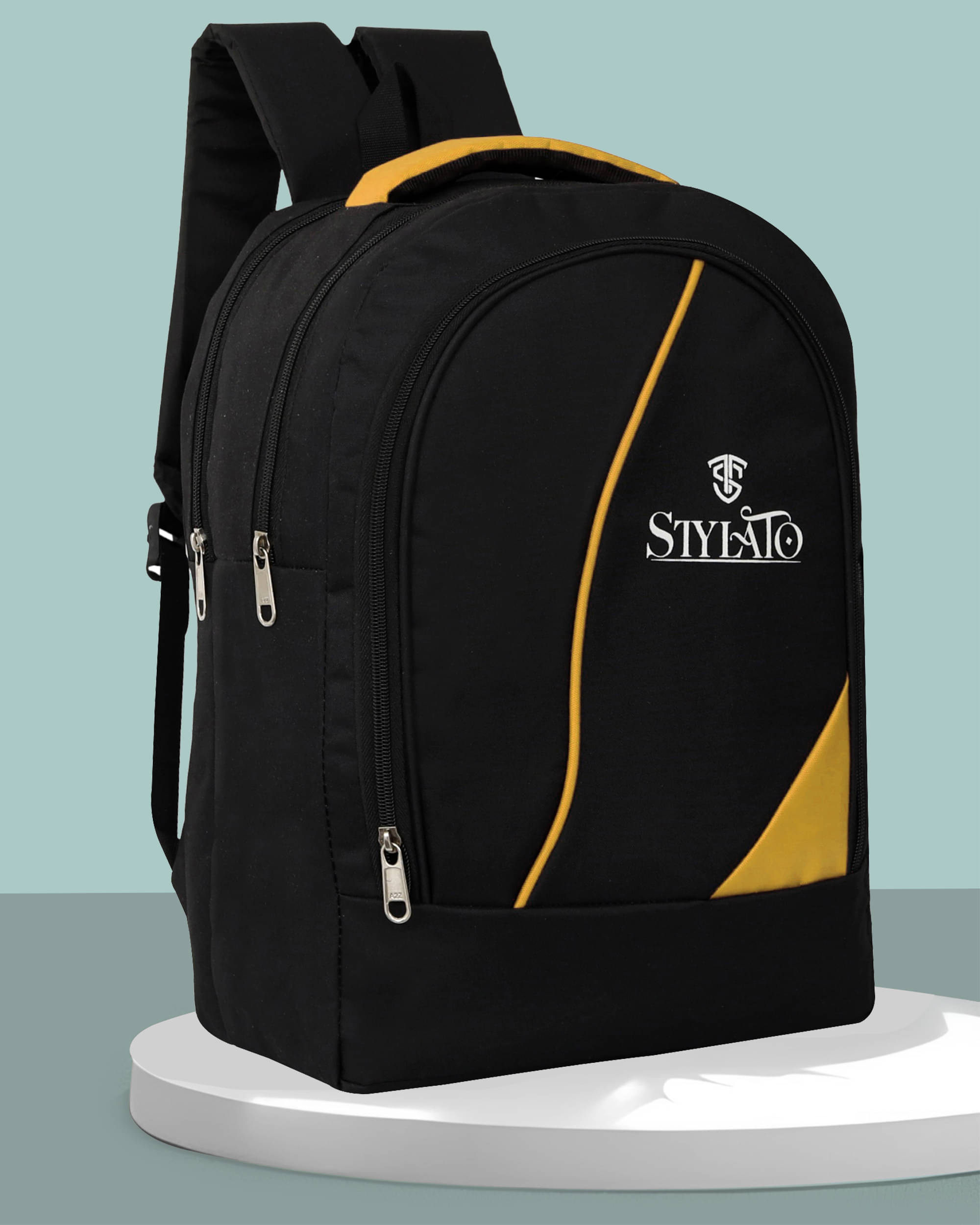     			STYLATO Yellow Polyester Backpack ( 25 Ltrs )