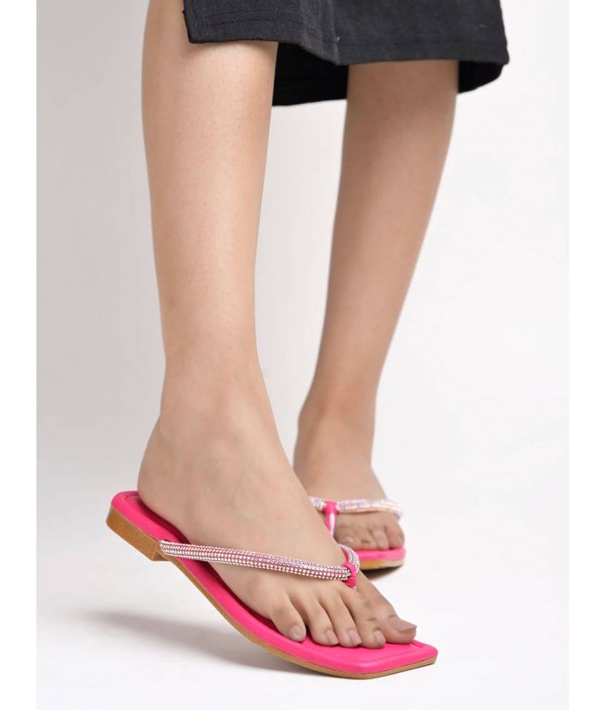     			Shoetopia Pink Women's Flats