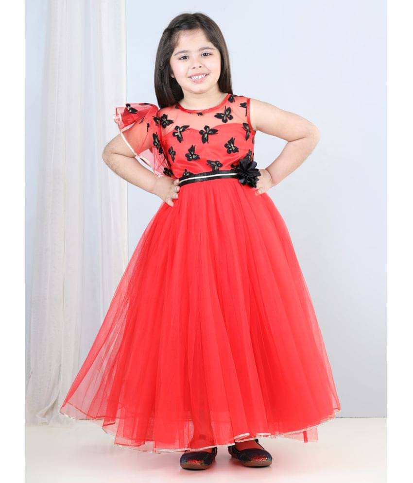 Toy Balloon Kids Net Frock For Girls ( Pack of 1 , Red ) Toy Balloon Kids Net Frock For Girls ( Pack of 1 , Red )