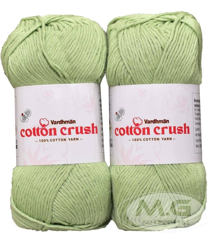     			Vardhman Cotton Crush 8-ply Apple Green 200 GMS 100% Cotton Ball Hand Knitting Cotton/Art Craft Soft Fingering Crochet Hook Yarn, Needle Knitting Yarn Thread Dyed-EC Art-AFCE