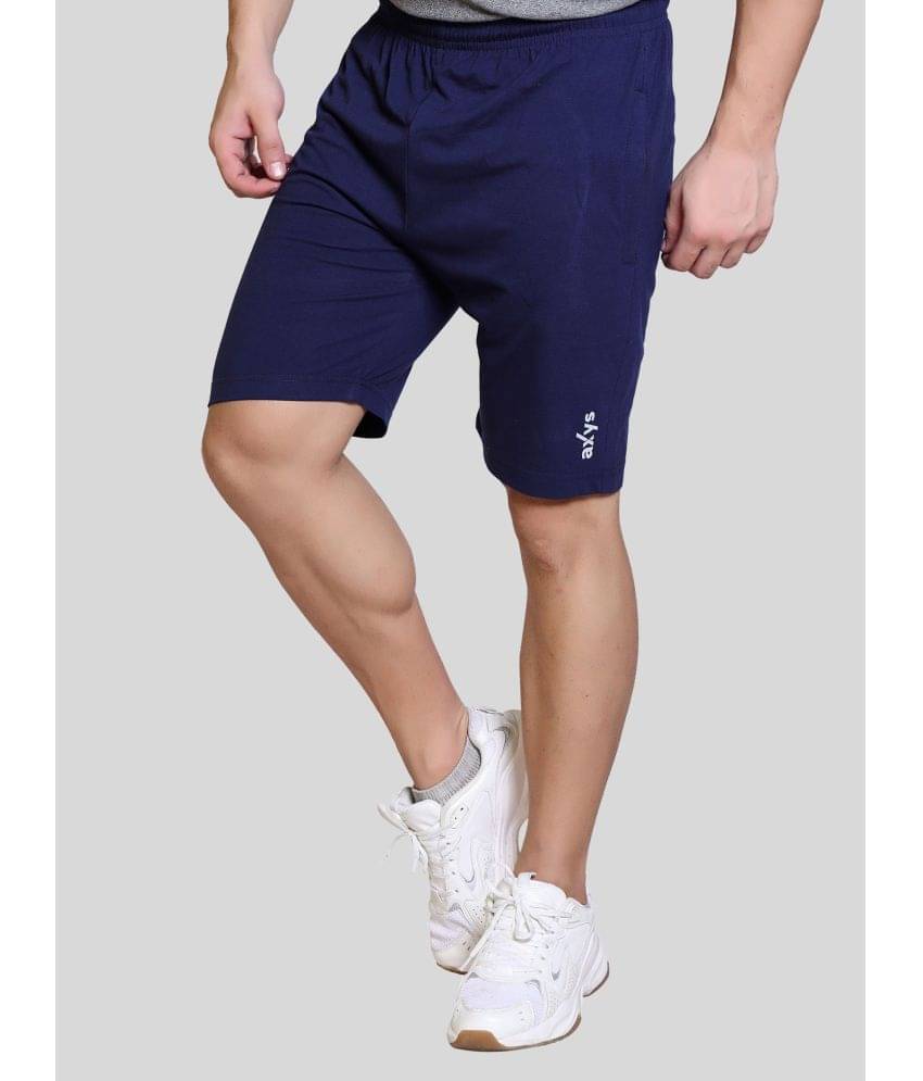     			AXYS Navy Cotton Blend Men's Shorts ( Pack of 1 )