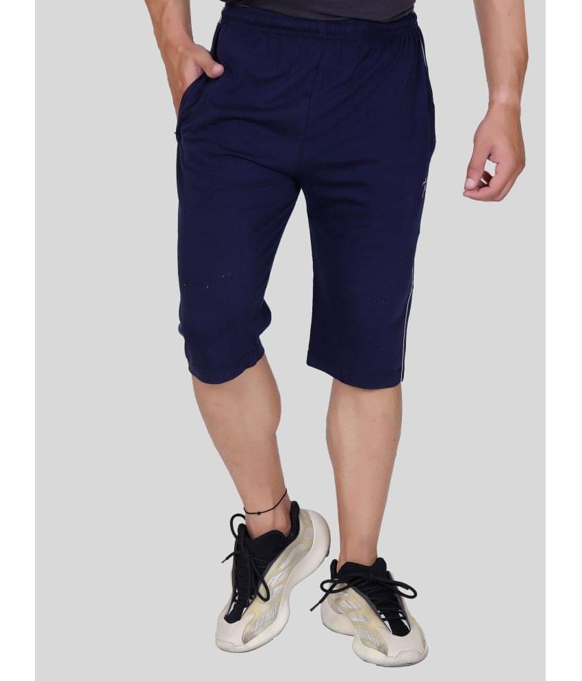     			AXYS Navy Cotton Blend Men's Three-Fourths ( Pack of 1 )