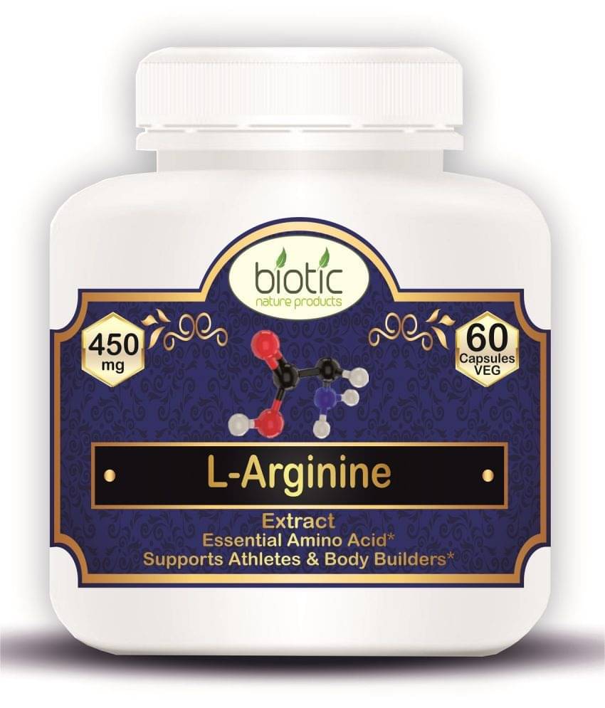 Biotic L Arginine Capsules - LArginine Extract 450 mg (Veg Capsules) 60 gm Biotic L Arginine Capsules - LArginine Extract 450 mg (Veg Capsules) 60 gm