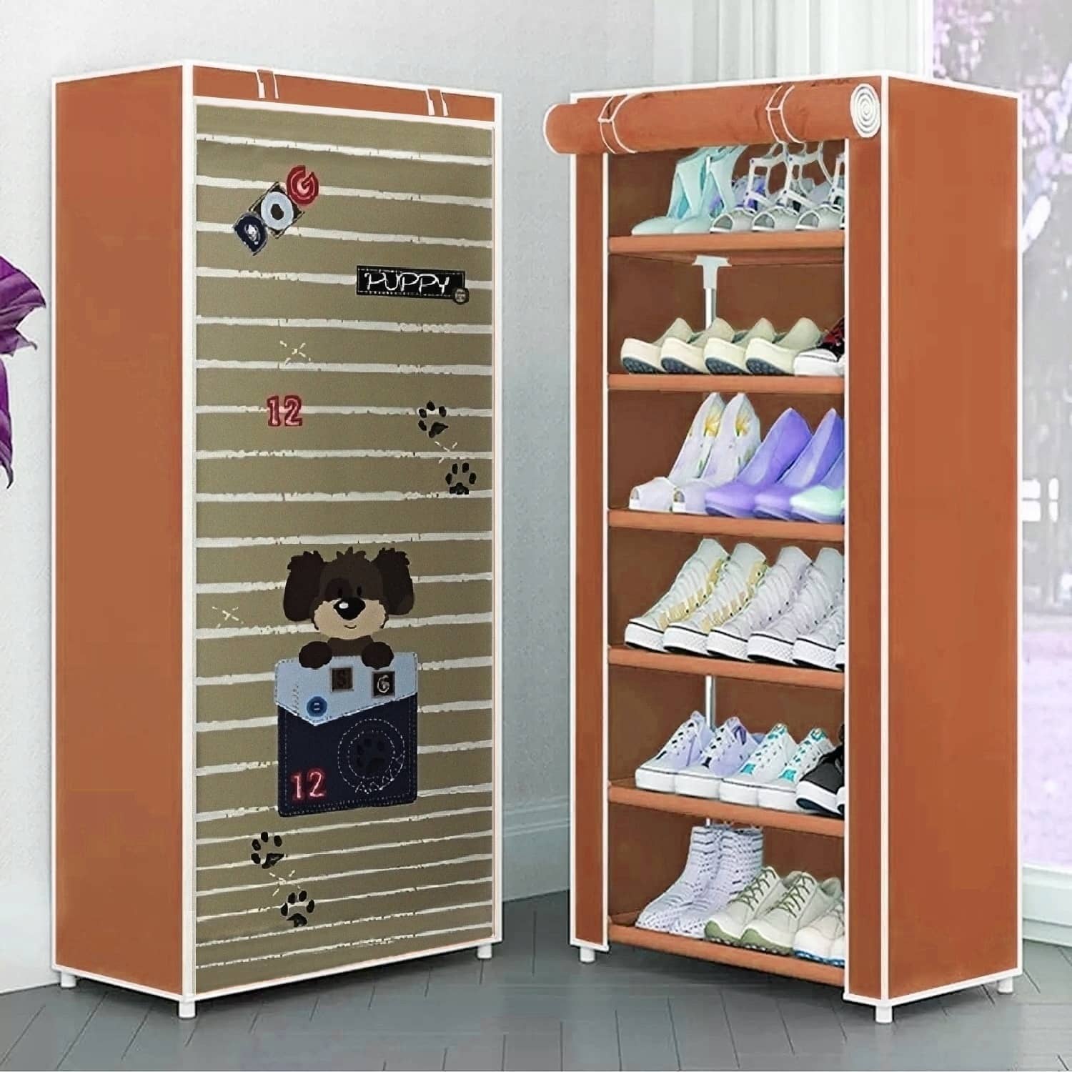 CMerchants Metal More Than 5 Tier Shoe Rack Brown