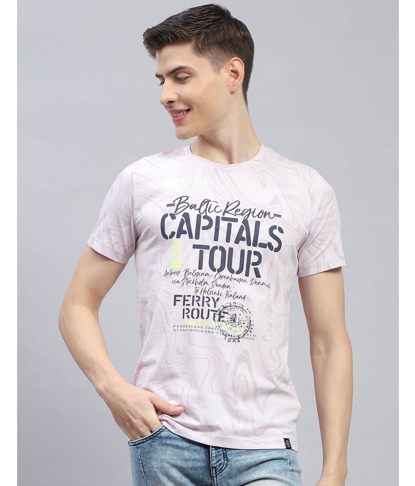 Monte Carlo Pack of 1 Cotton Blend Regular Fit Men's T-Shirt ( Pink ) Monte Carlo Pack of 1 Cotton Blend Regular Fit Men's T-Shirt ( Pink )