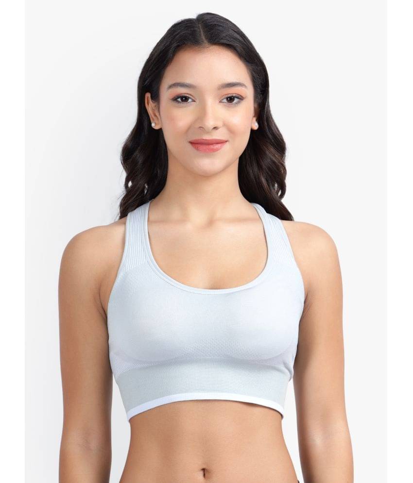     			PARKHA Light Grey Polyester Heavily Padded Women's Sports Bra ( Pack of 1 )