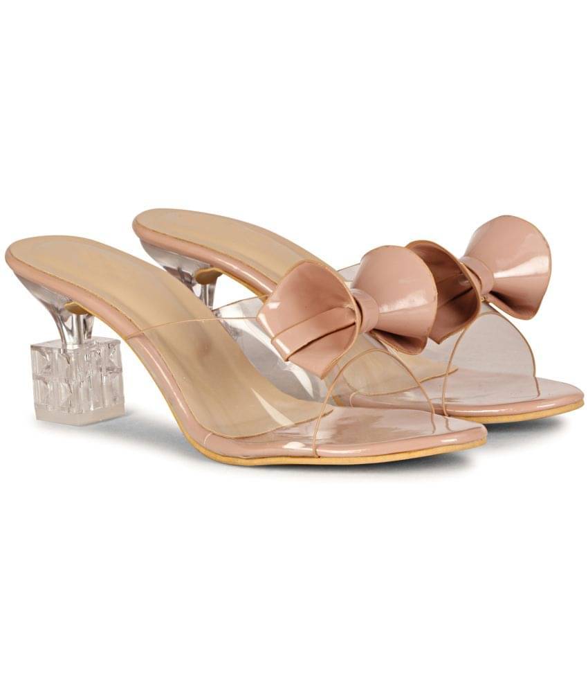     			Saheb Peach Women's Slip On Heels