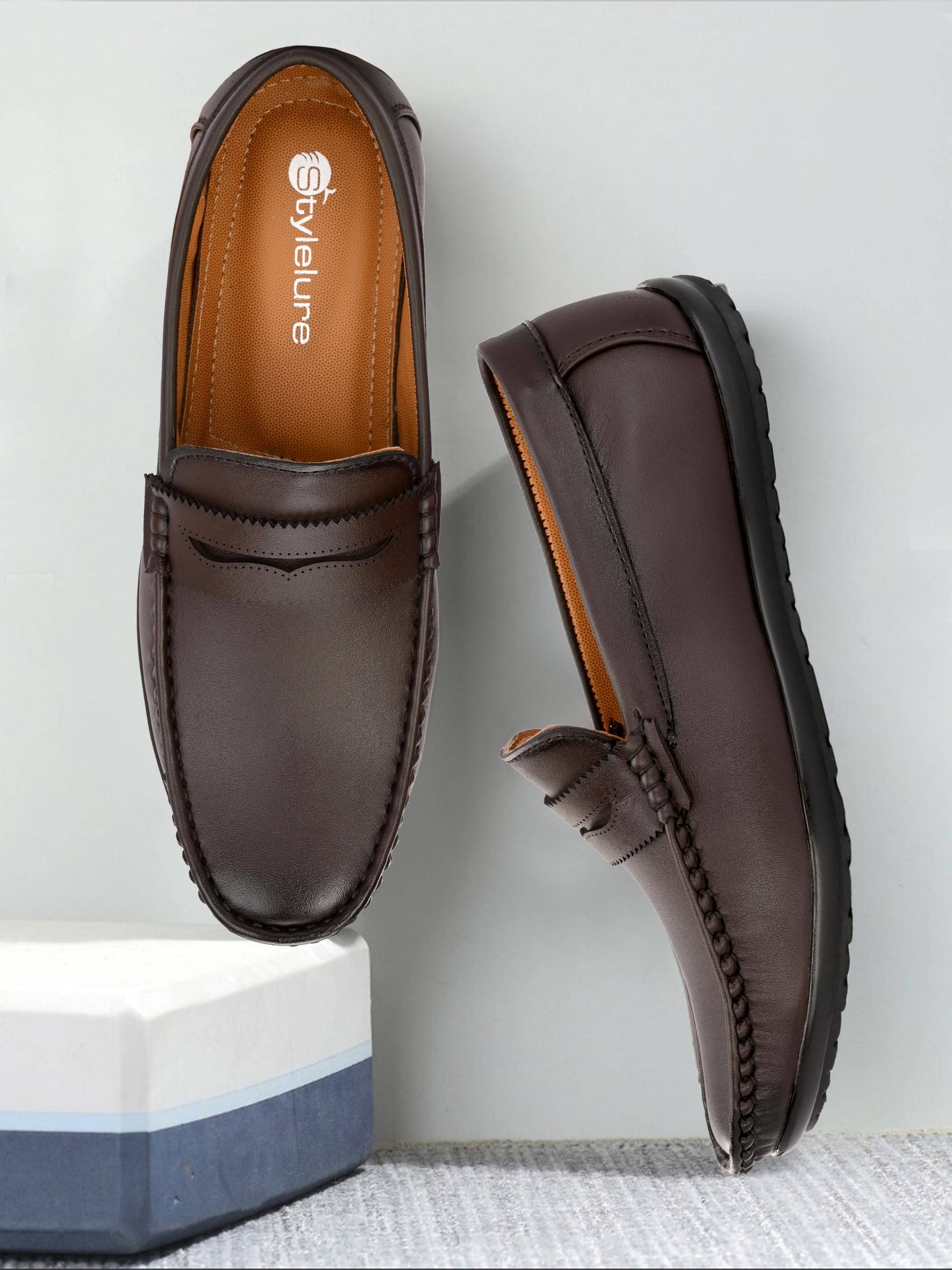 Stylelure Brown Men's Mocassin Formal Shoes     			Stylelure Brown Men's Mocassin Formal Shoes