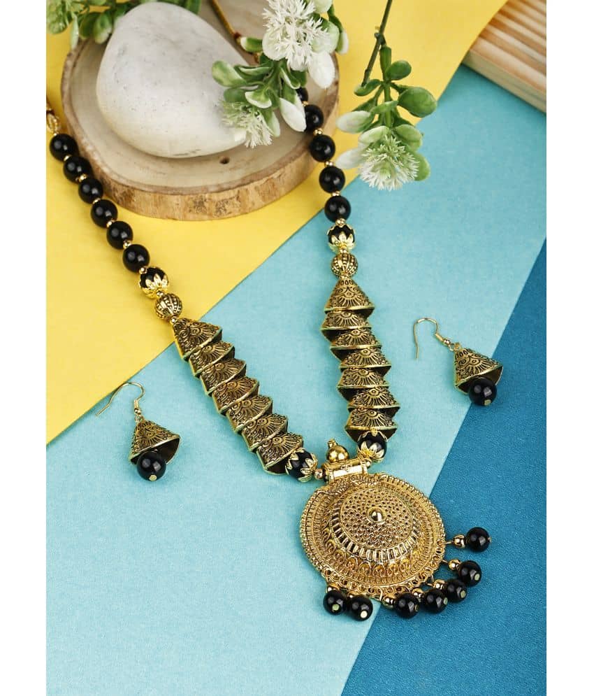Sunhari Jewels Black Alloy Necklace Set ( Pack of 1 )