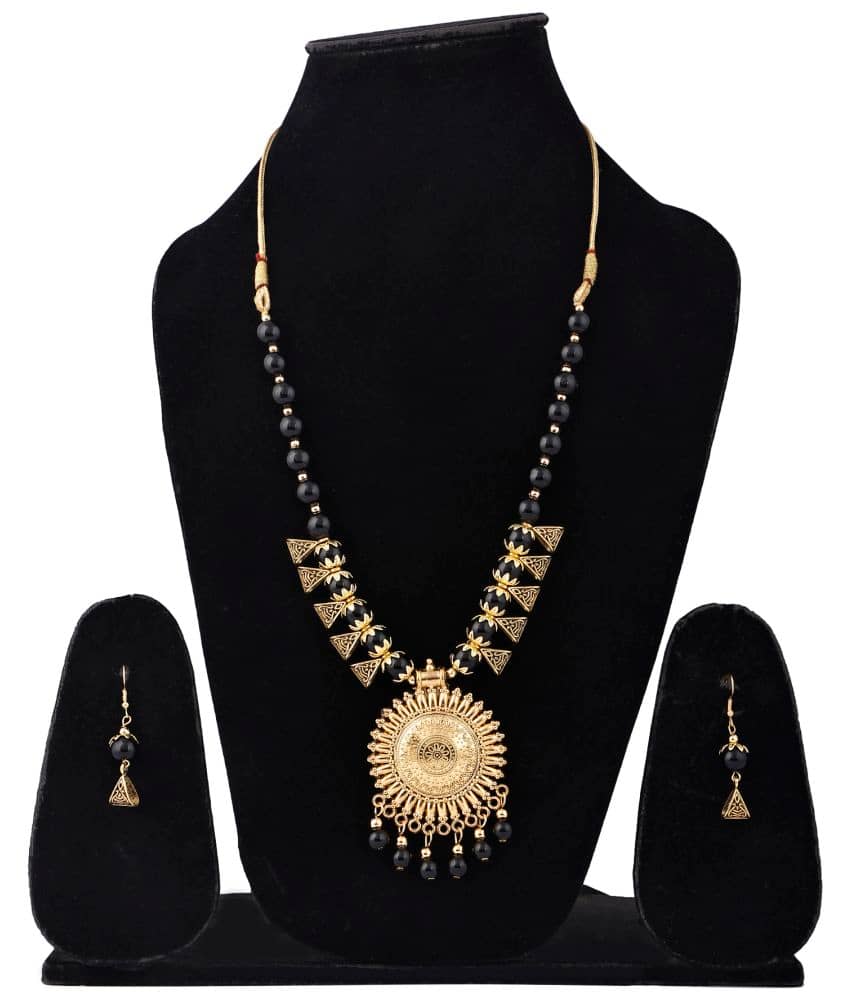 Sunhari Jewels Black Alloy Necklace Set ( Pack of 1 )