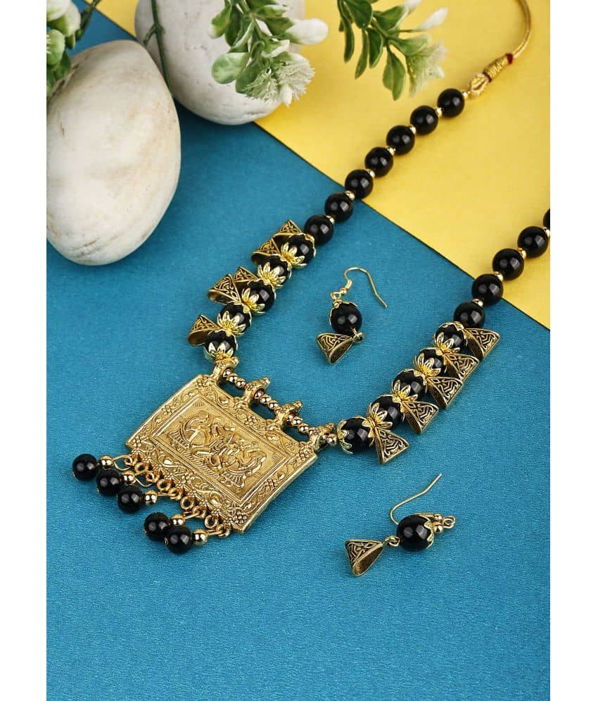 Sunhari Jewels Black Alloy Necklace Set ( Pack of 1 )