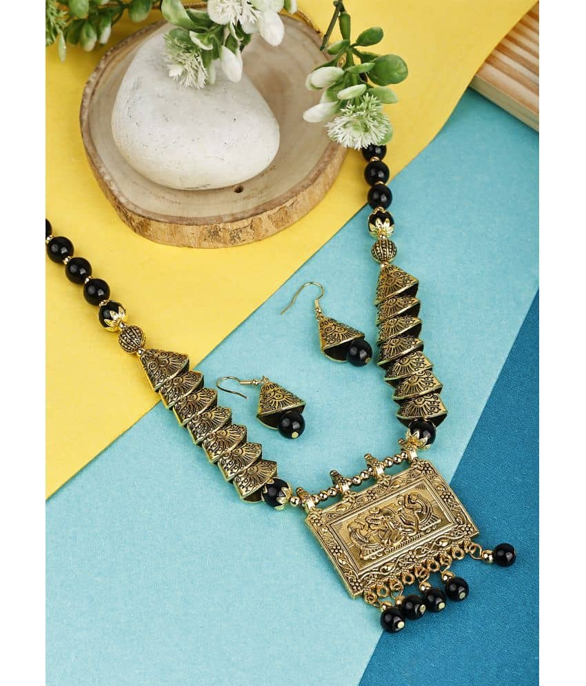 Sunhari Jewels Black Alloy Necklace Set ( Pack of 1 )
