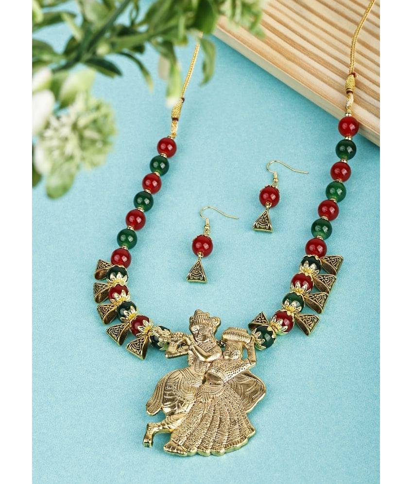     			Sunhari Jewels Multi Color Alloy Necklace Set ( Pack of 1 )