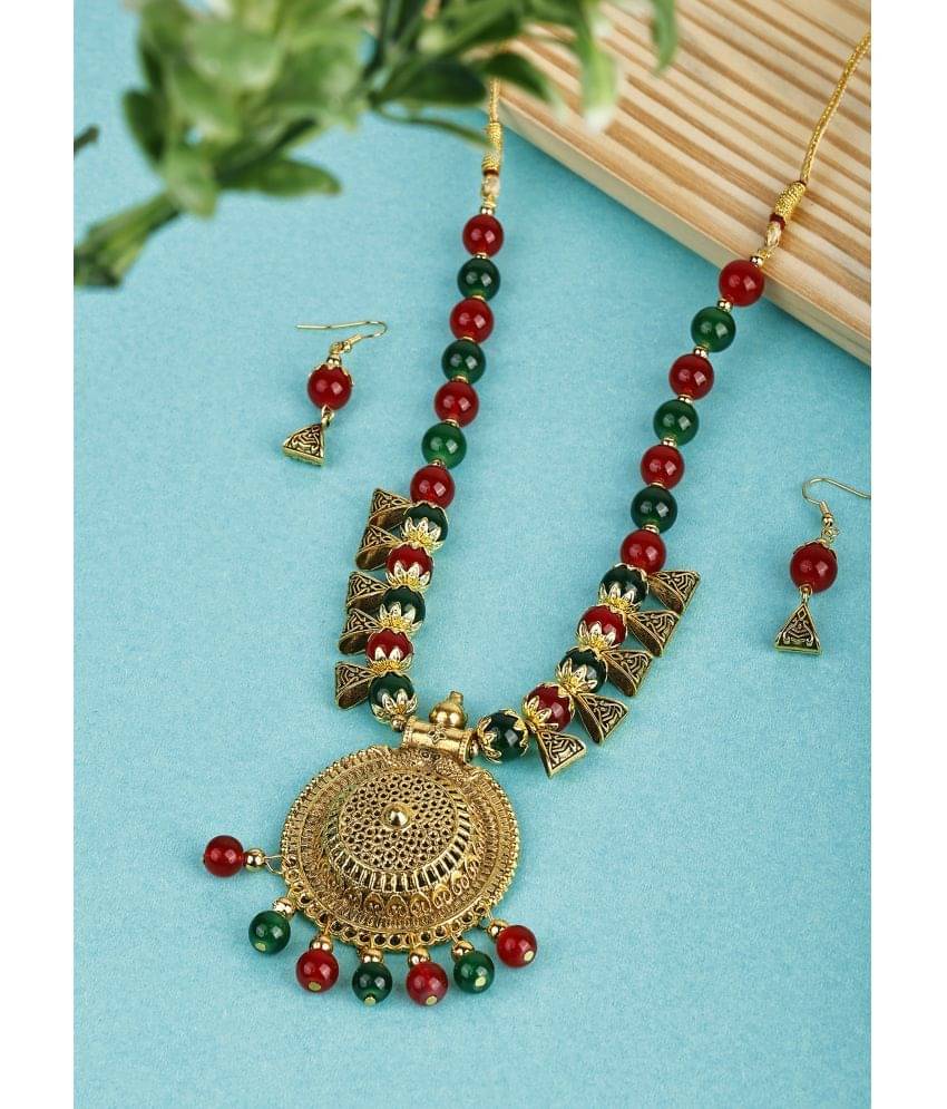     			Sunhari Jewels Multi Color Alloy Necklace Set ( Pack of 1 )