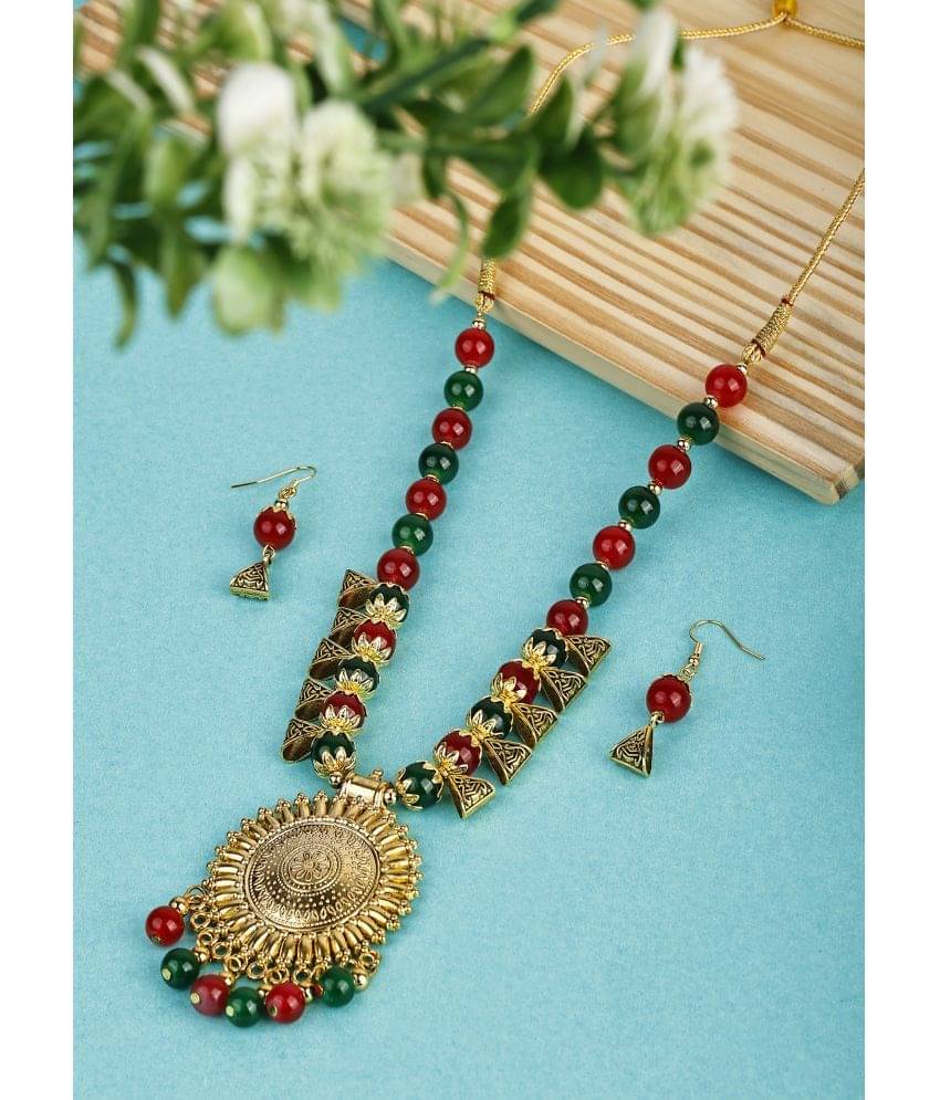     			Sunhari Jewels Multi Color Alloy Necklace Set ( Pack of 1 )