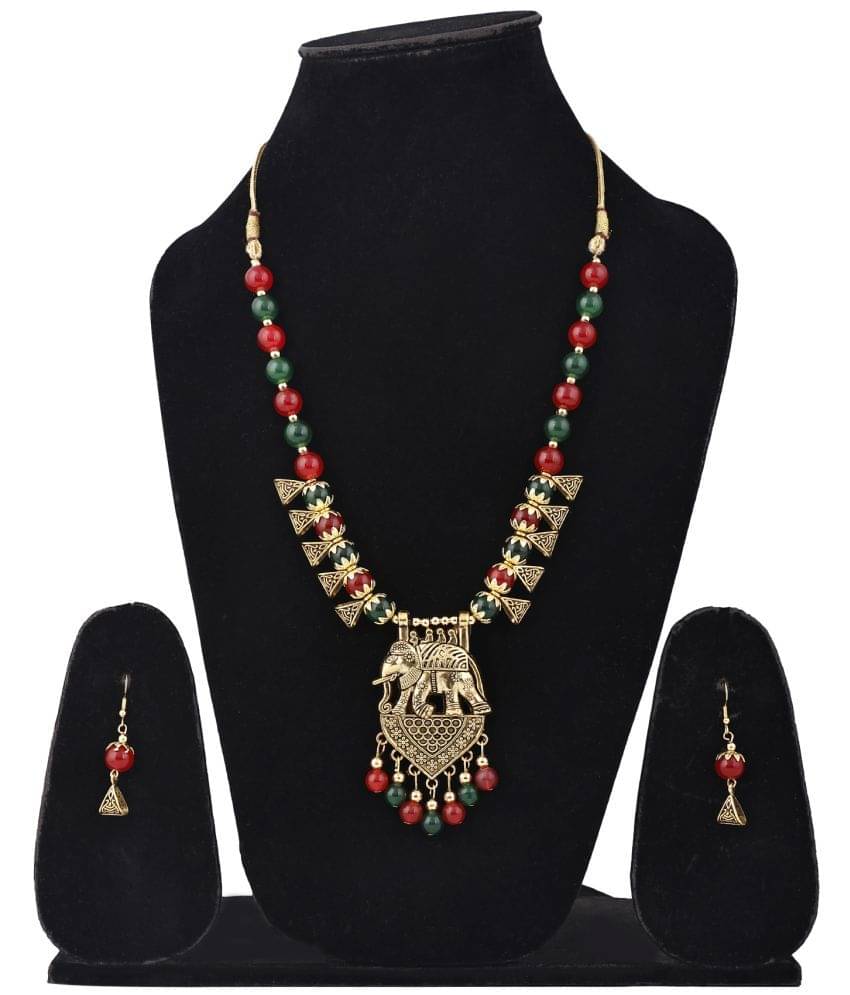     			Sunhari Jewels Multi Color Alloy Necklace Set ( Pack of 1 )