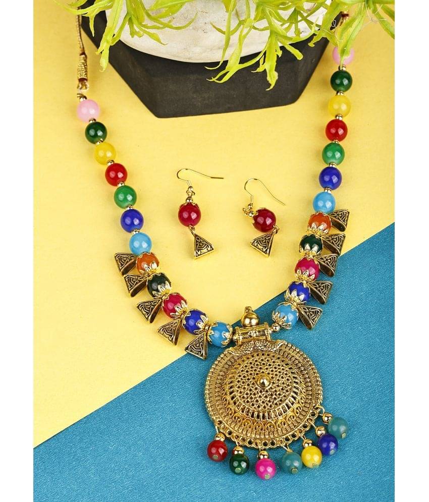     			Sunhari Jewels Multicolor Alloy Necklace Set ( Pack of 1 )