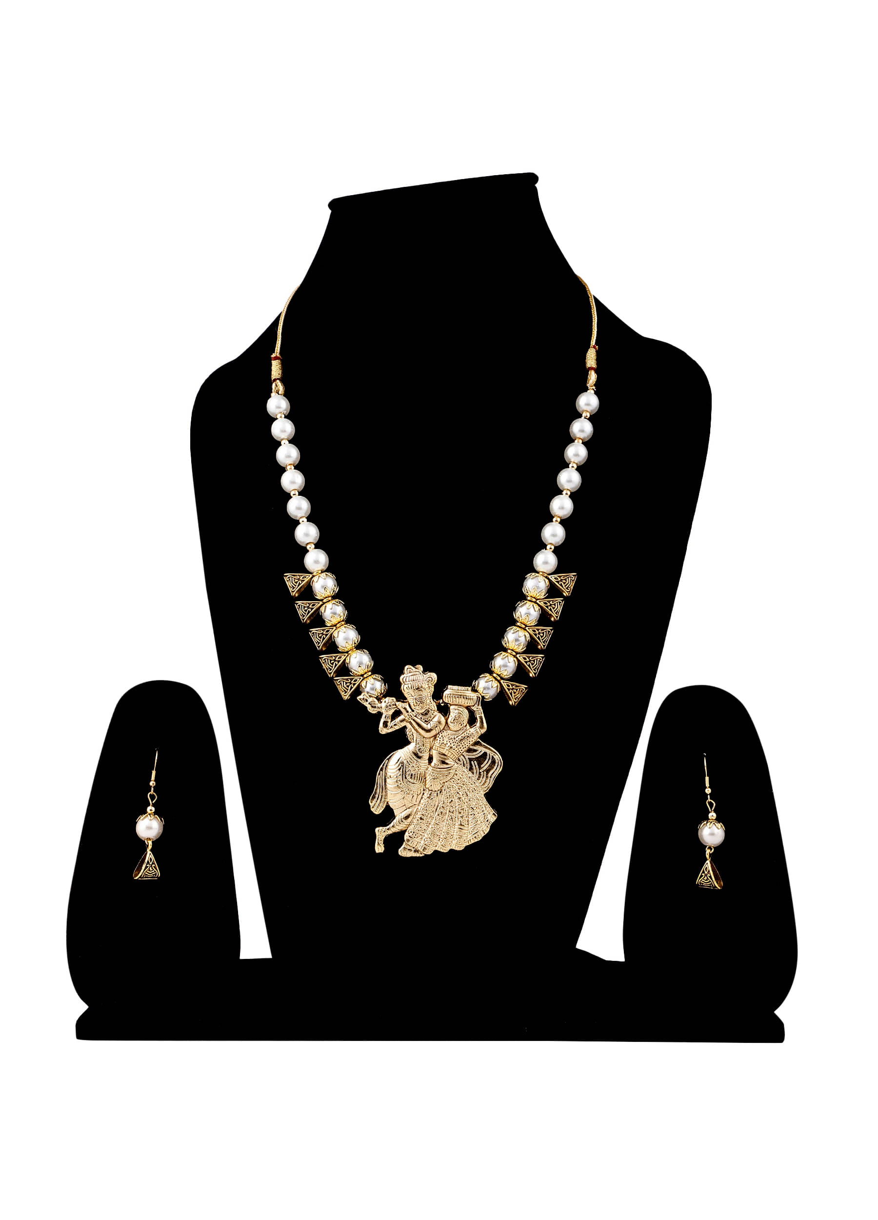     			Sunhari Jewels White Alloy Necklace Set ( Pack of 1 )
