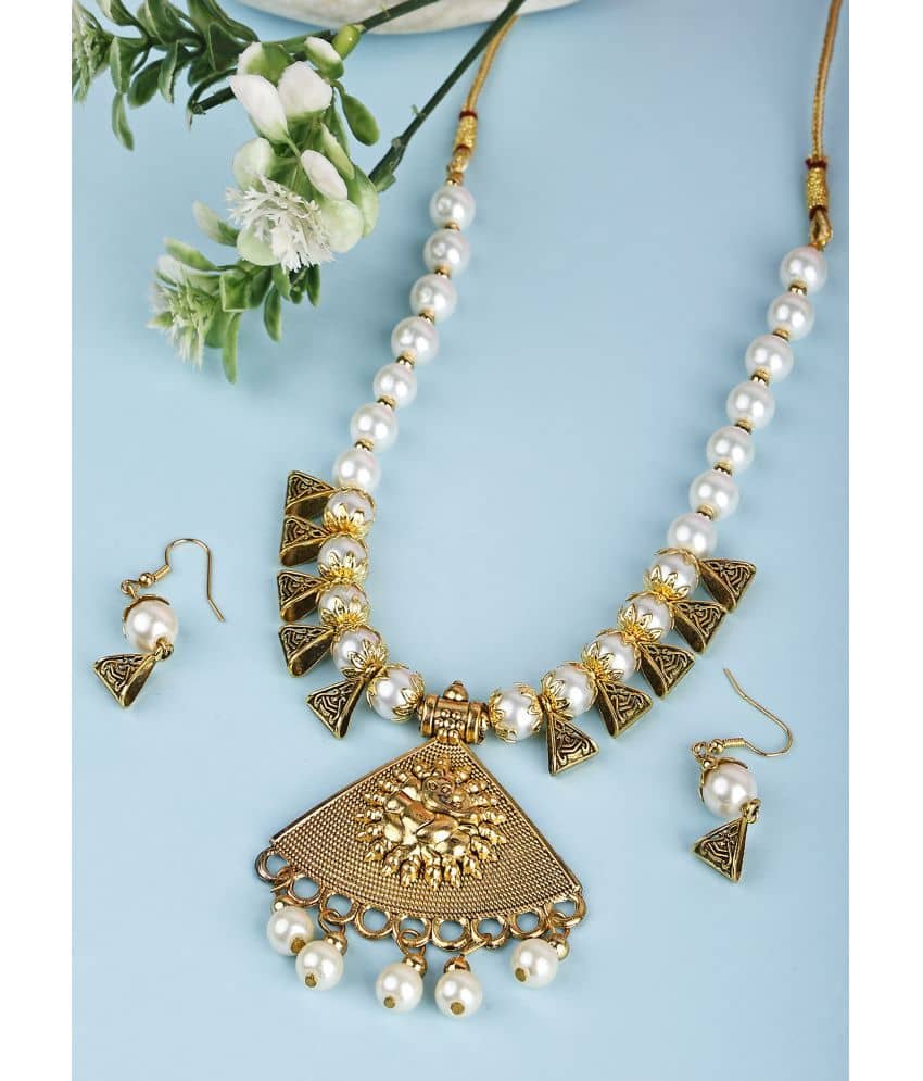 Sunhari Jewels White Alloy Necklace Set ( Pack of 1 )