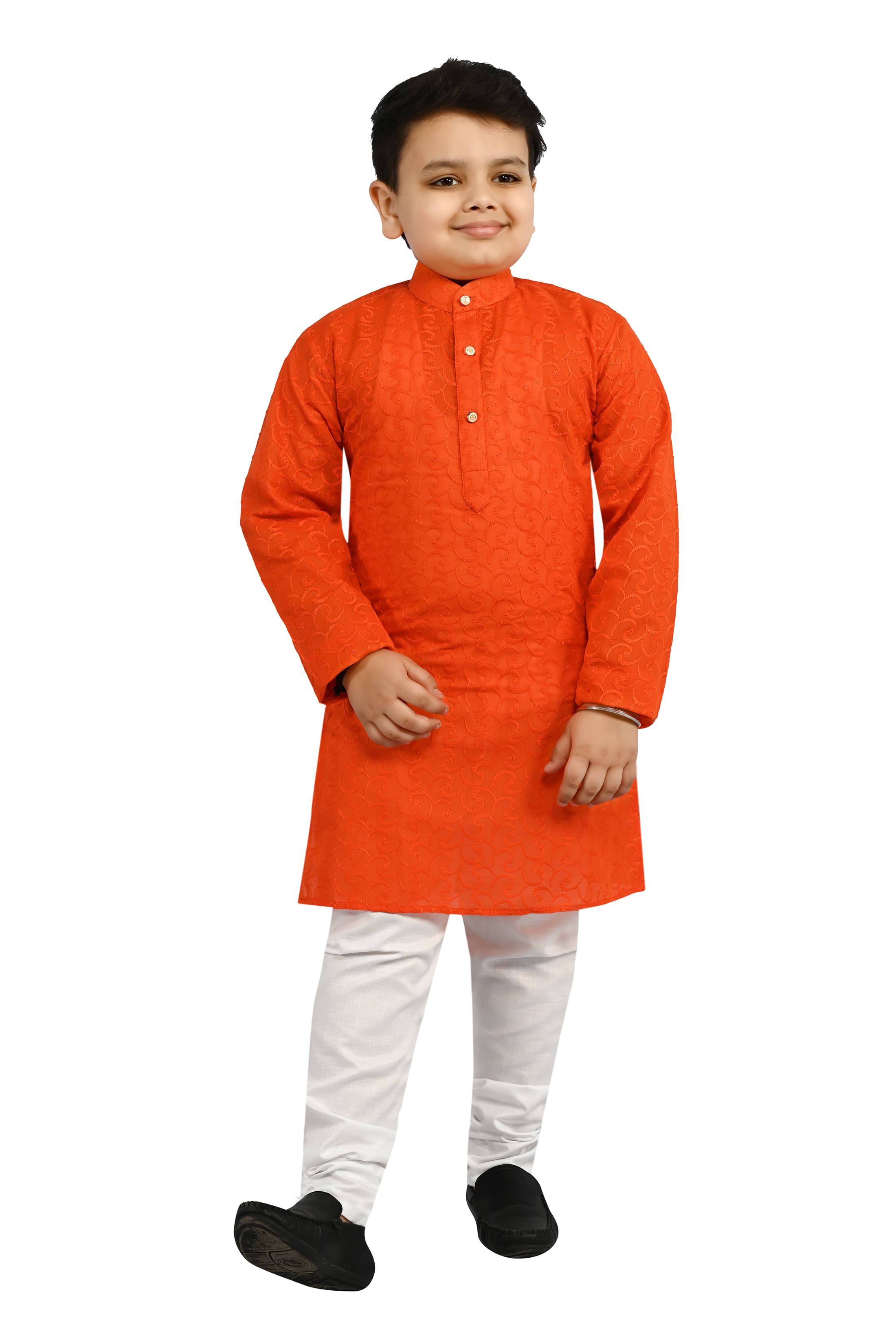 Arshia Fashions Boys Cotton Blend Orange Kurta Pant Set ( Pack of 1 ) Arshia Fashions Boys Cotton Blend Orange Kurta Pant Set ( Pack of 1 )
