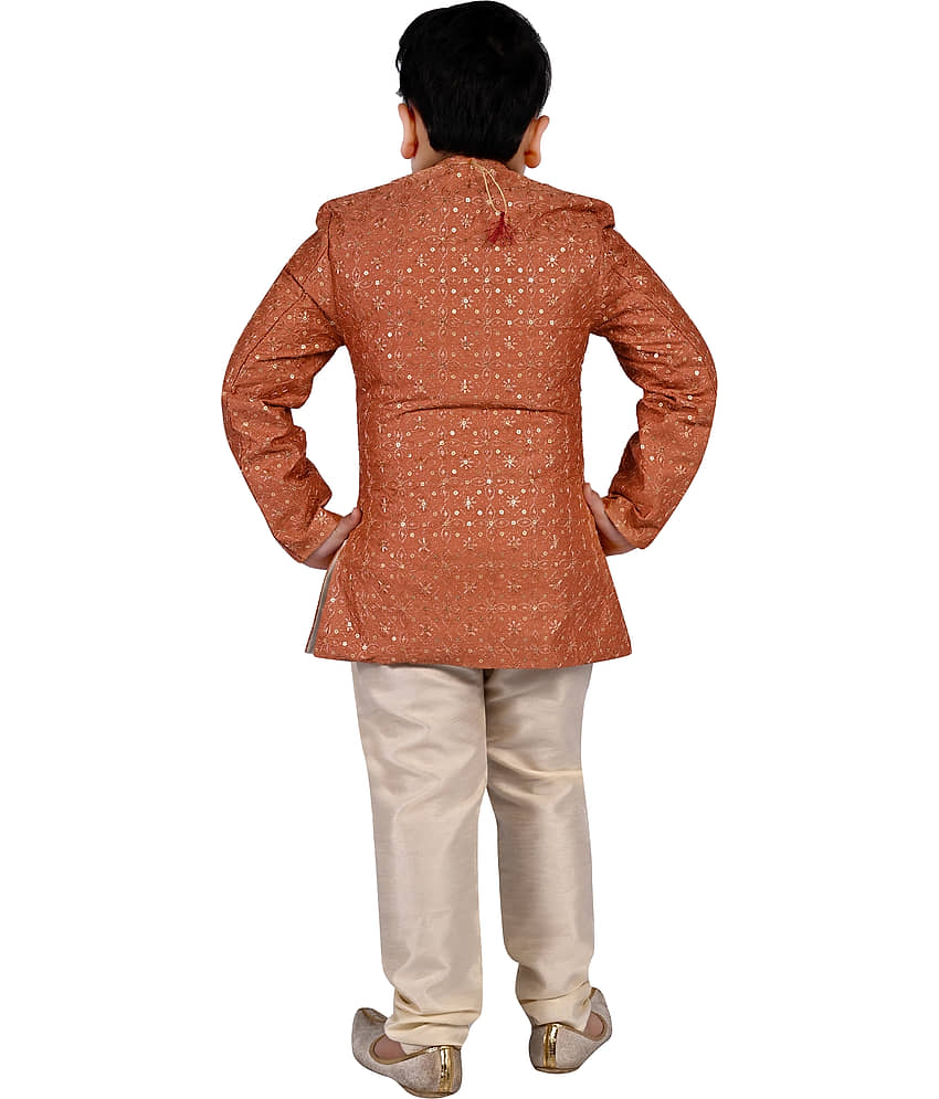 Arshia Fashions Boys Silk Blend Sherwani & Churidar Set ( Pack of 1 , Yellow ) - Kurtas & Kurta Sets | Buy online on ZillyBuy