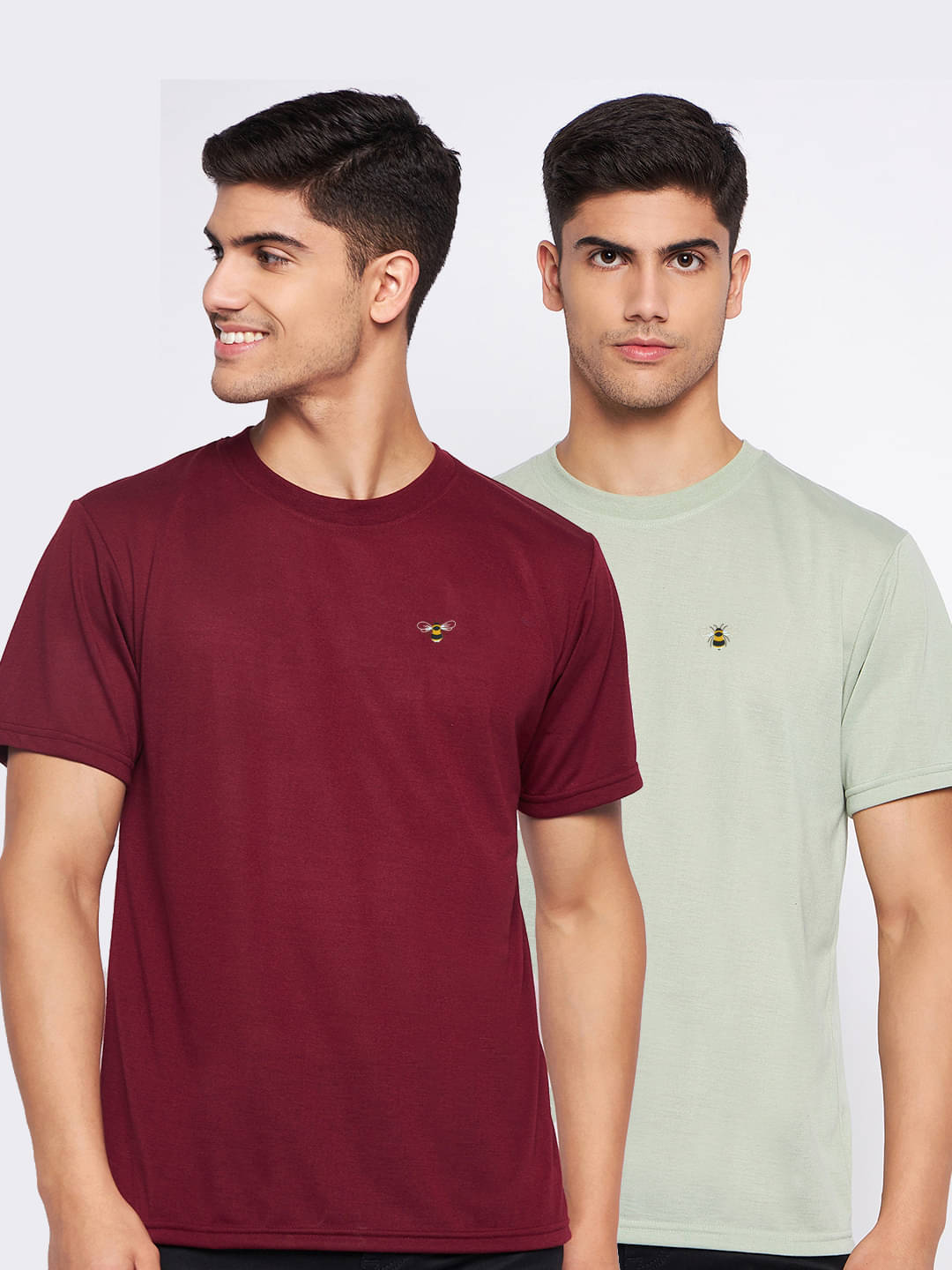 Auxamis Pack of 2 Cotton Blend Regular Fit Men's T-Shirt ( Maroon ) Auxamis Pack of 2 Cotton Blend Regular Fit Men's T-Shirt ( Maroon )