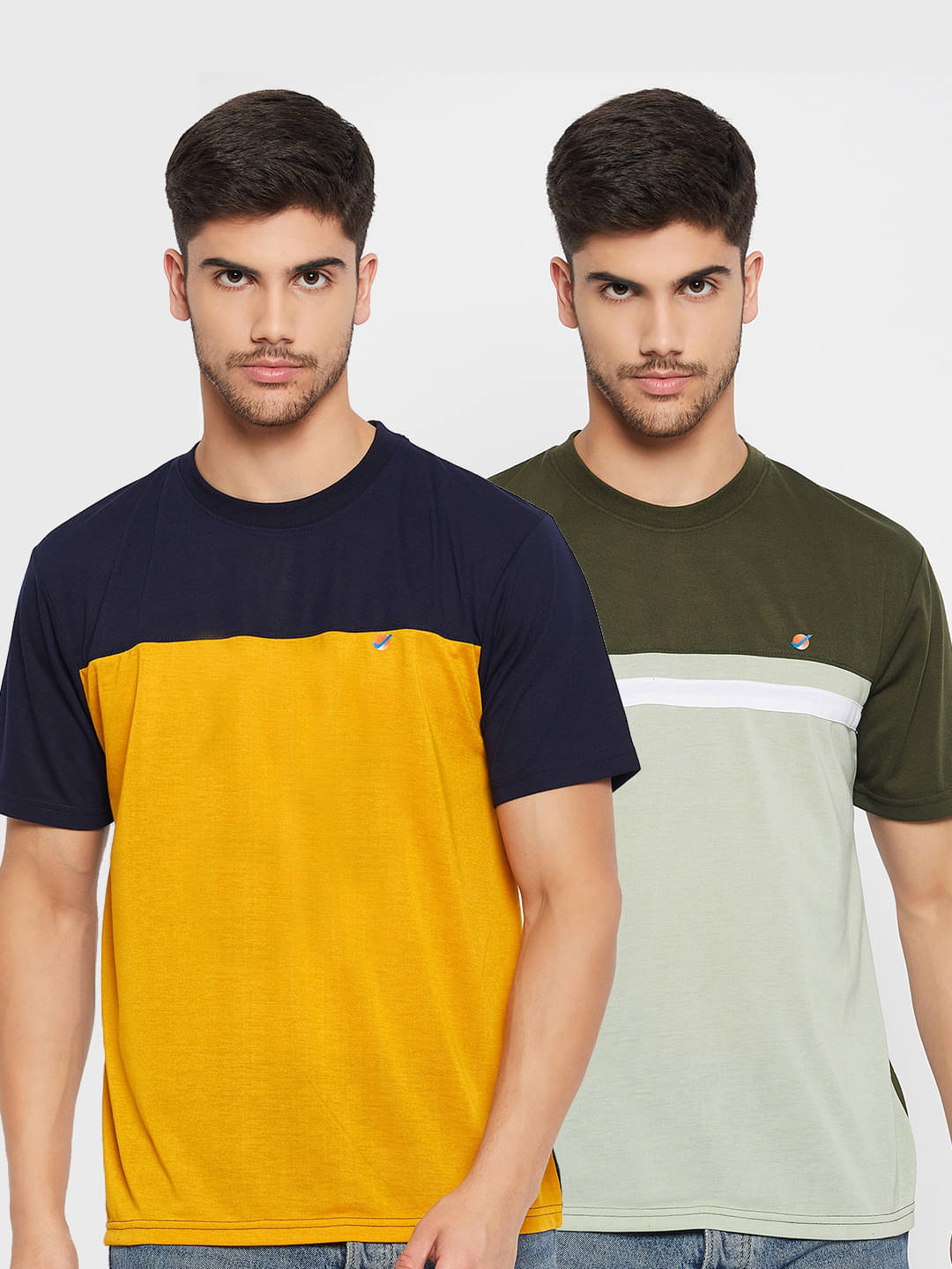     			Auxamis Pack of 2 Cotton Blend Regular Fit Men's T-Shirt ( Navy Blue )