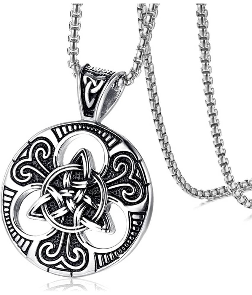 Fashion Frill Silver Chain For Men Stainless Steel Retro Silver Chain Pendant For Men Boys Stylish Pendant Mens Jewellery