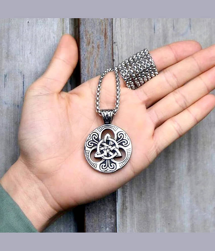 Fashion Frill Silver Chain For Men Stainless Steel Retro Silver Chain Pendant For Men Boys Stylish Pendant Mens Jewellery