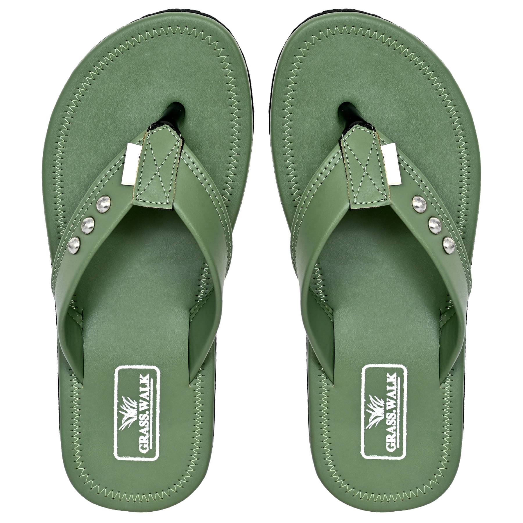     			GRASS WALK Green Men's Thong Flip Flop