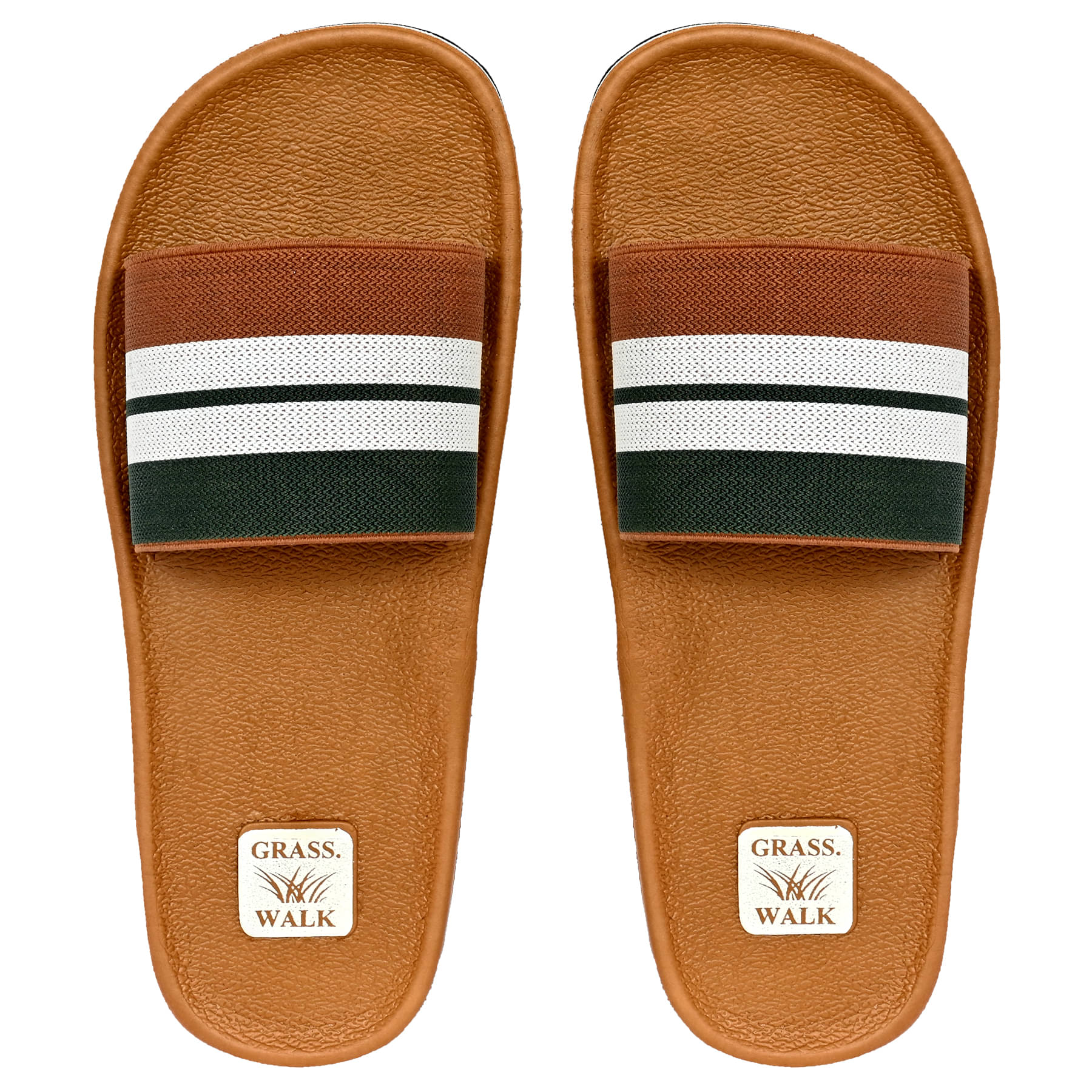     			GRASS WALK Tan Men's Slide Flip Flop