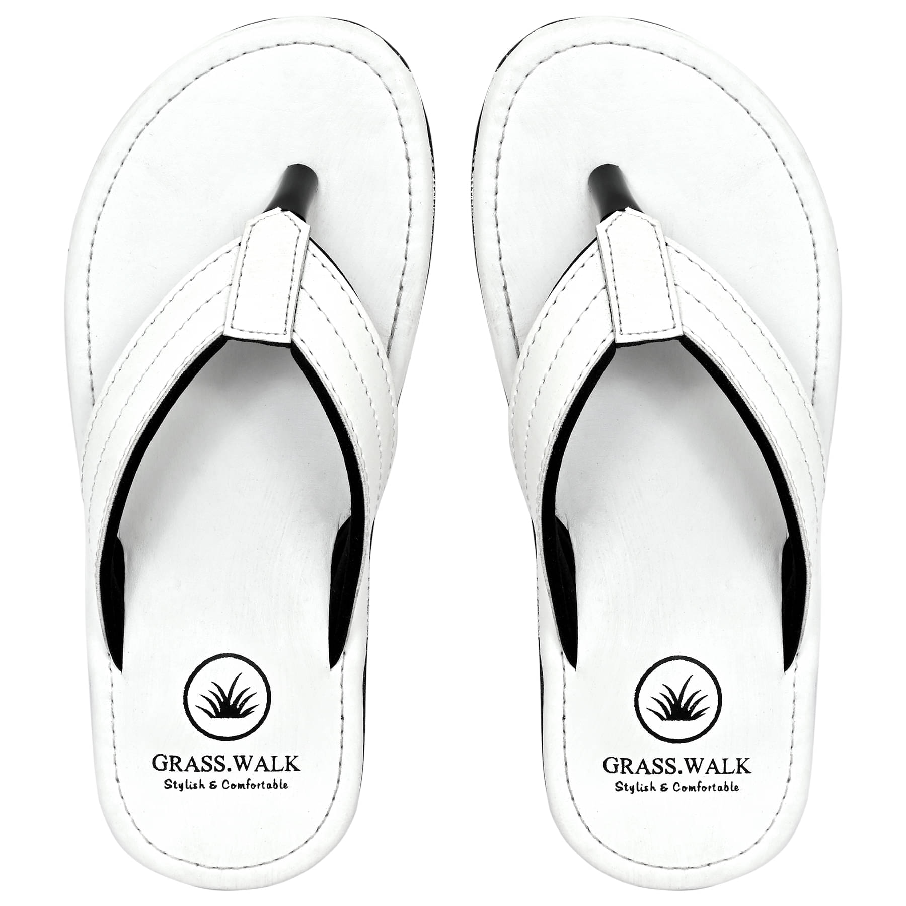     			GRASS WALK White Men's Thong Flip Flop