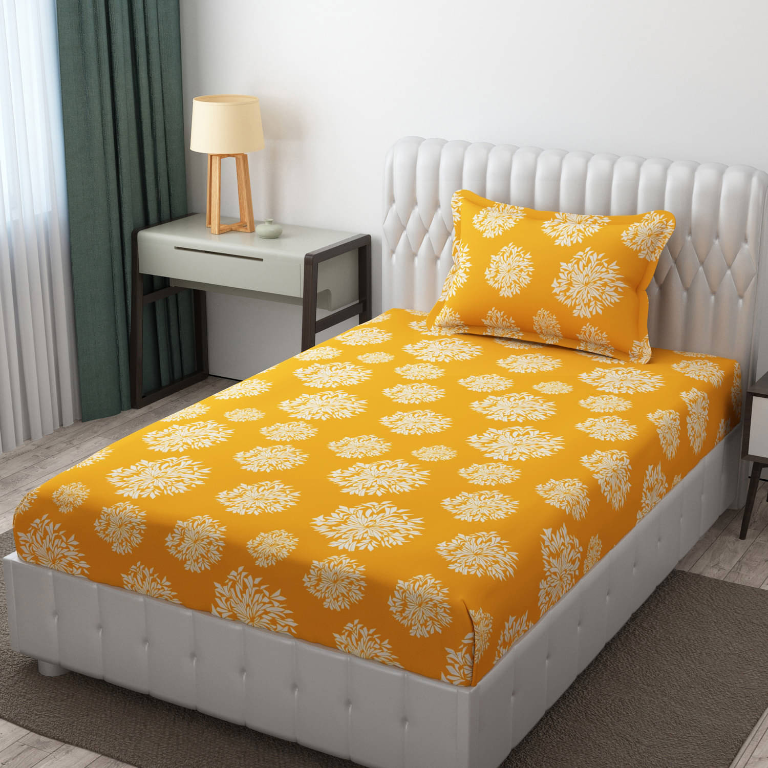 HIDECOR Microfiber 1 Single Bedsheet with 1 Pillow Cover ( Yellow ) HIDECOR Microfiber 1 Single Bedsheet with 1 Pillow Cover ( Yellow )