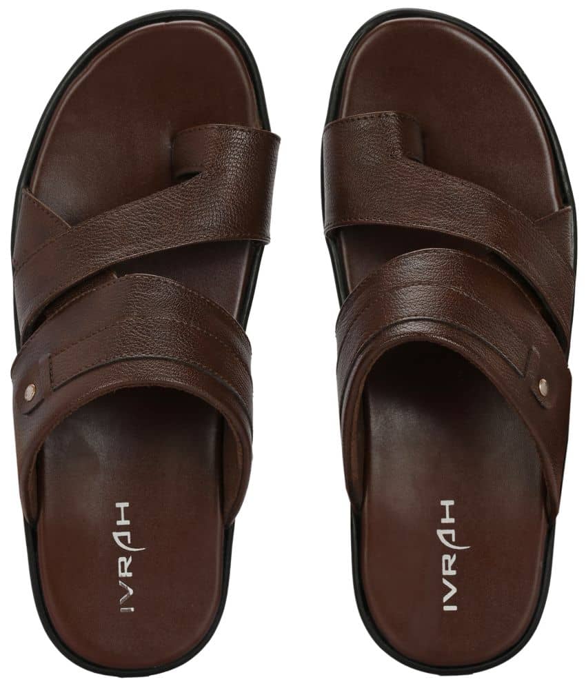 IVRAH Brown Men's Leather Slipper