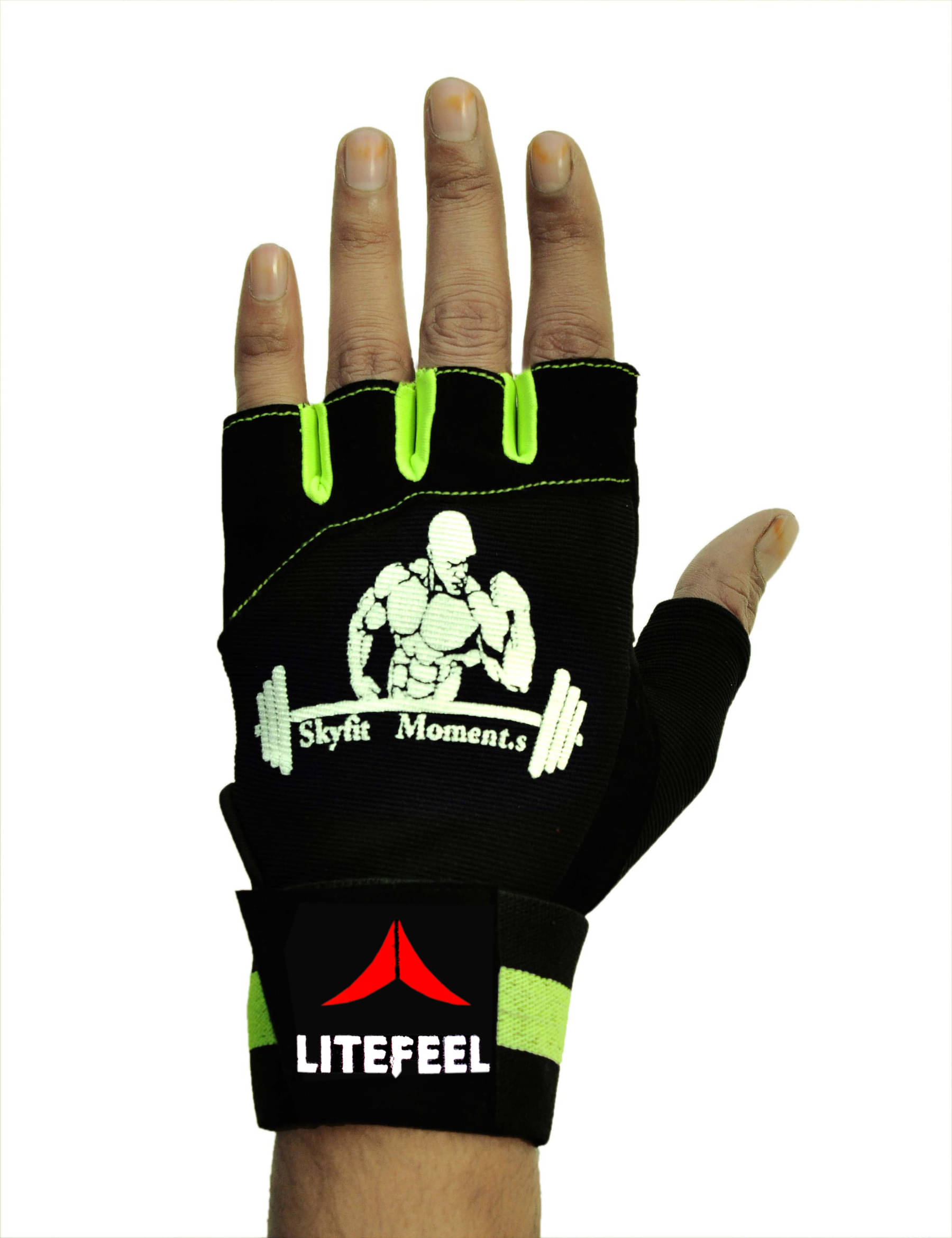     			LITEFEEL Body Builder Print Unisex Polyester Gym Gloves For Advanced Fitness Training and Workout With Half-Finger Length