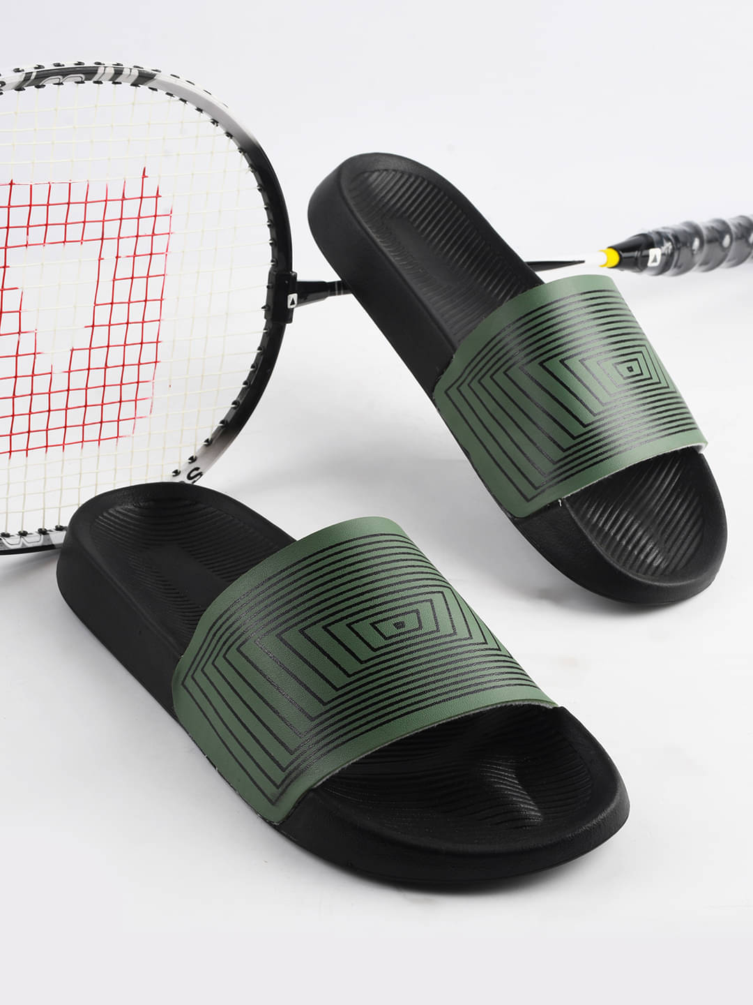     			PERY PAO Olive Men's Slide Flip Flop