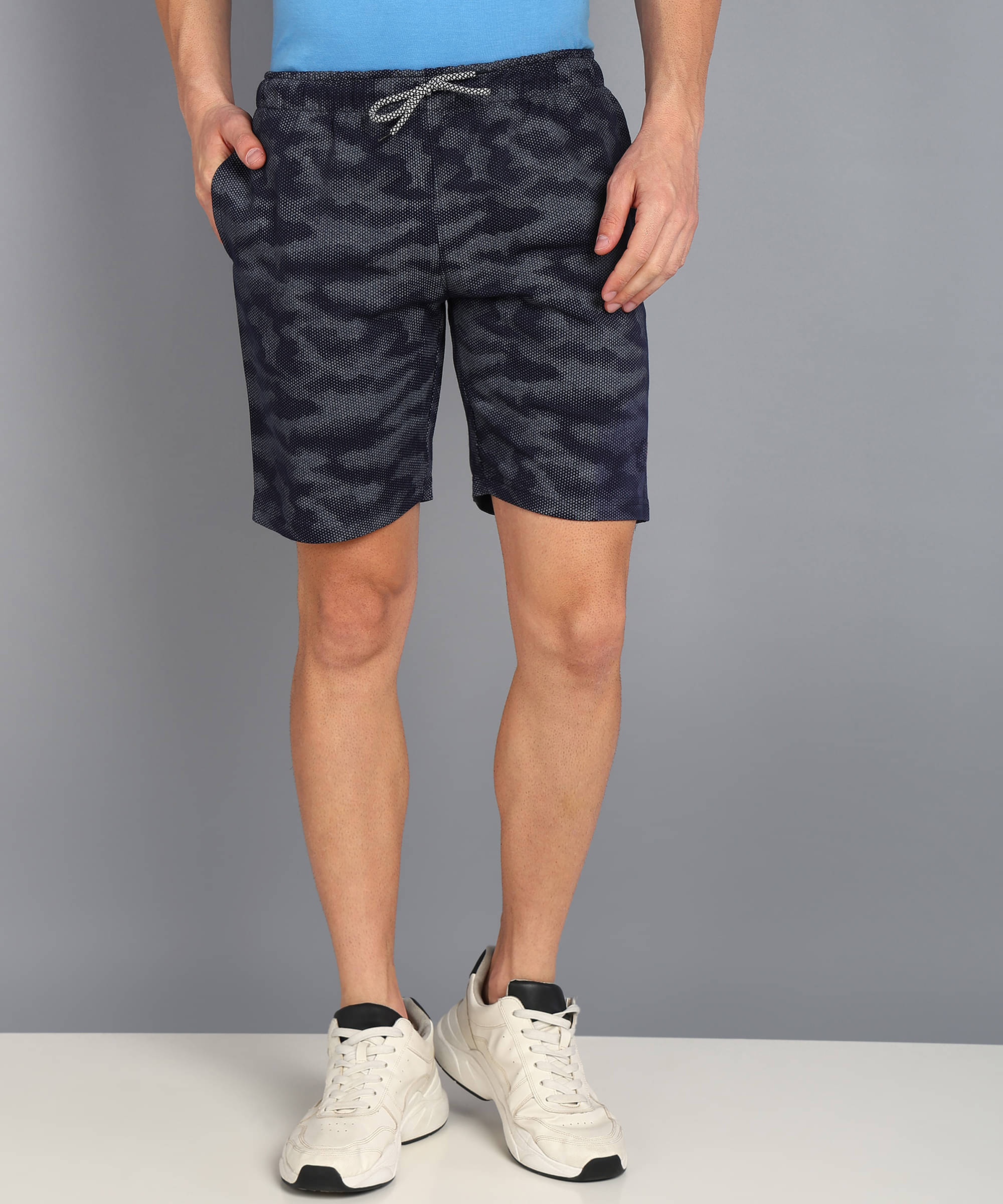     			XFOX Navy Blended Men's Shorts ( Pack of 1 )