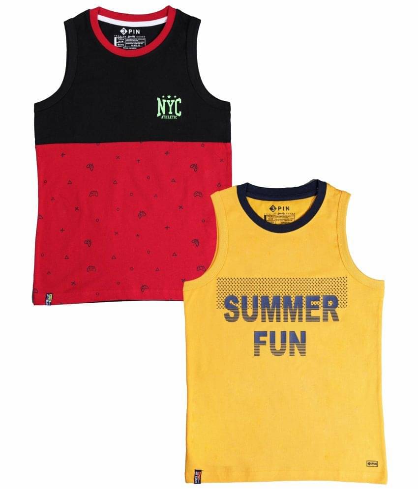     			3PIN Pack of 2 Boys Cotton T-Shirt ( Multicolor )