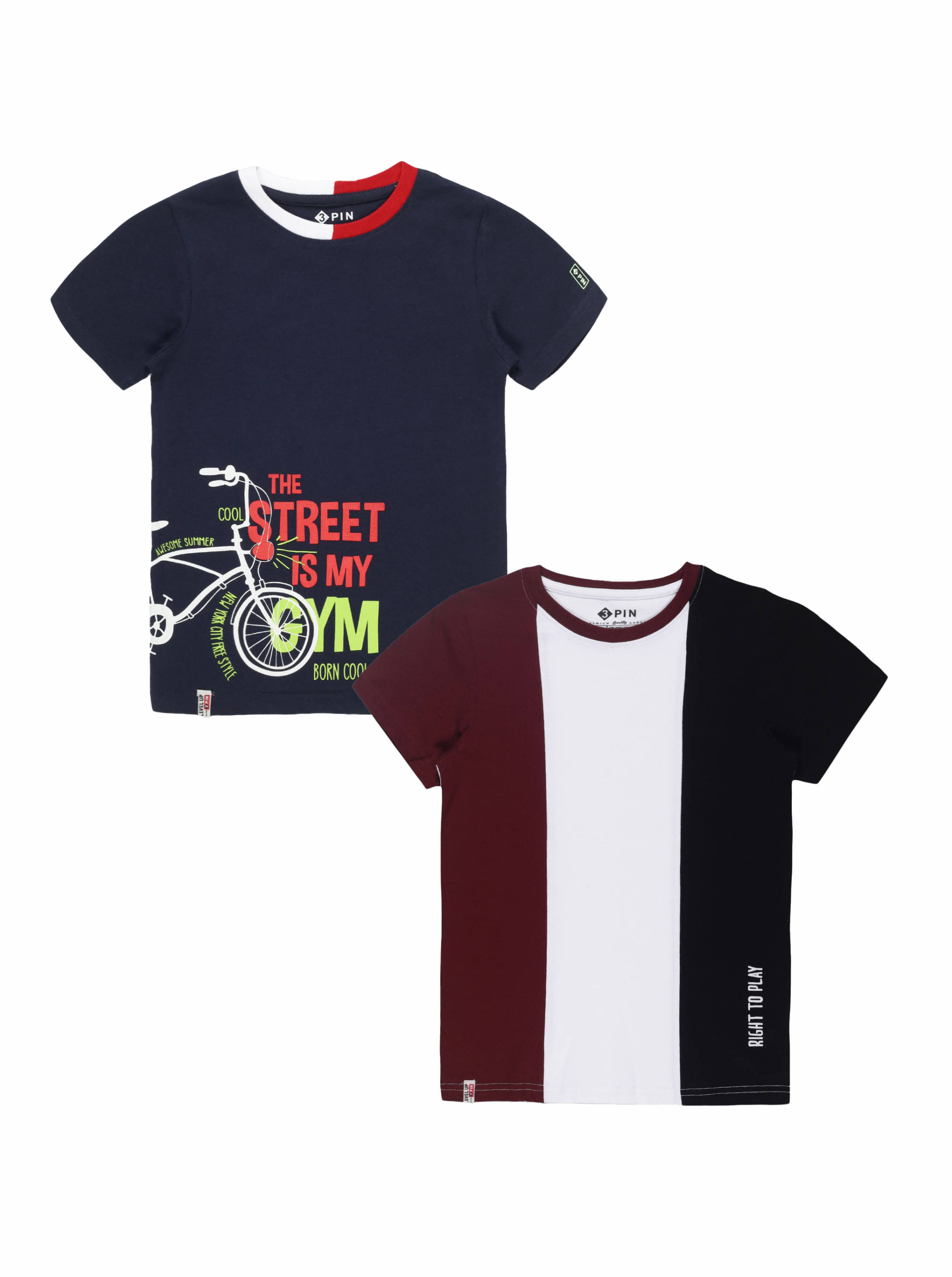     			3PIN Pack of 1 Boys Cotton T-Shirt ( Multicolor )