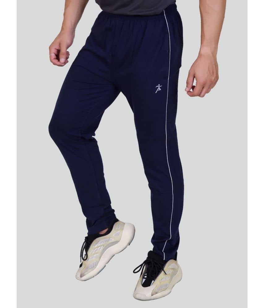 AXYS Blue Cotton Blend Men's Trackpants ( Pack of 1 ) - Track Pants | Buy online on ZillyBuy