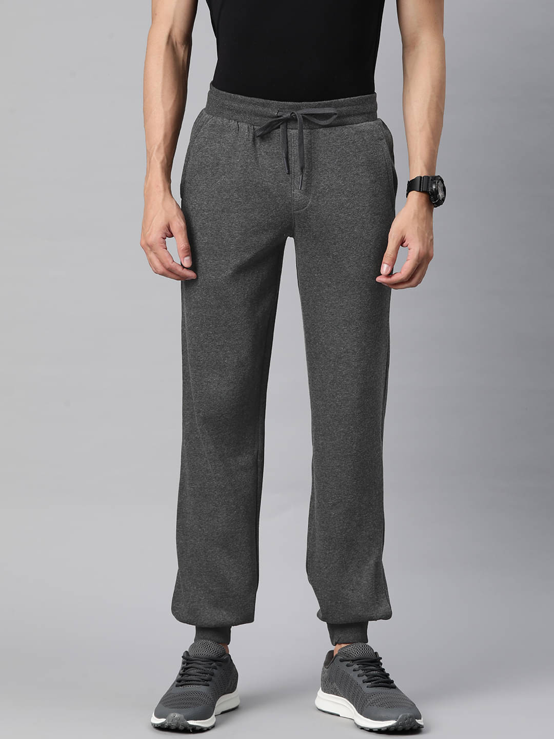     			Alcis Charcoal Cotton Blend Men's Joggers ( Pack of 1 )