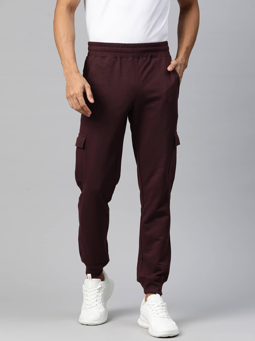 Alcis Maroon Cotton Blend Men's Joggers ( Pack of 1 ) Alcis Maroon Cotton Blend Men's Joggers ( Pack of 1 )