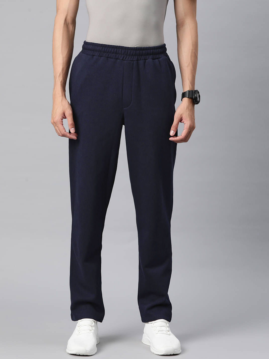 Alcis Navy Blue Cotton Blend Men's Trackpants ( Pack of 1 )     			Alcis Navy Blue Cotton Blend Men's Trackpants ( Pack of 1 )
