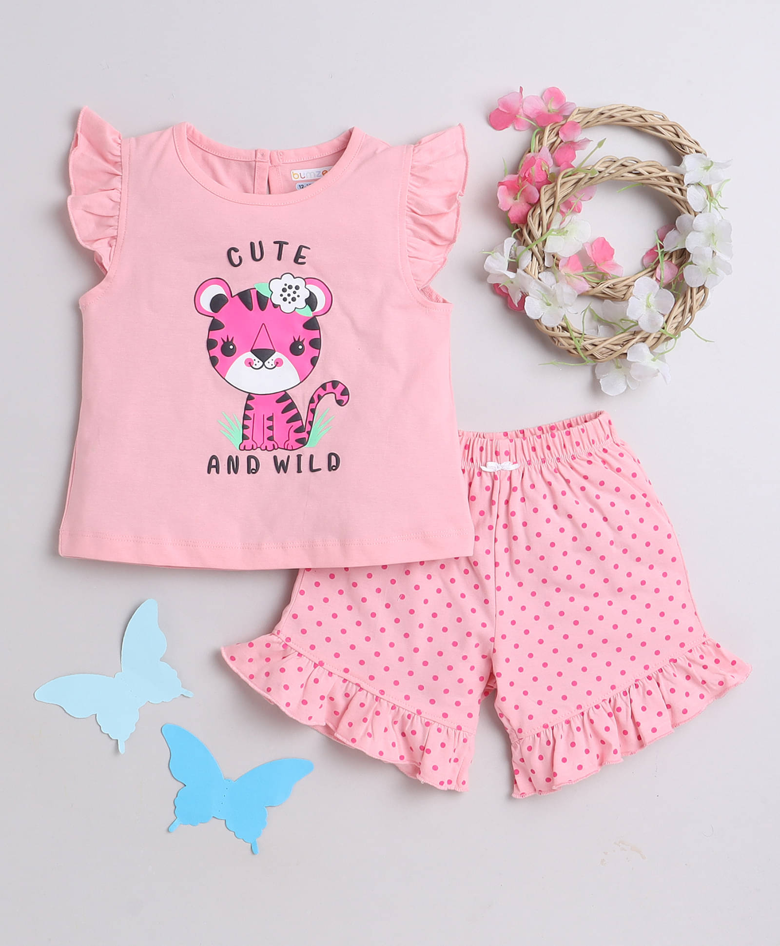     			BUMZEE Pack of 1 Girls Cotton Nightsuit Set ( Pink )