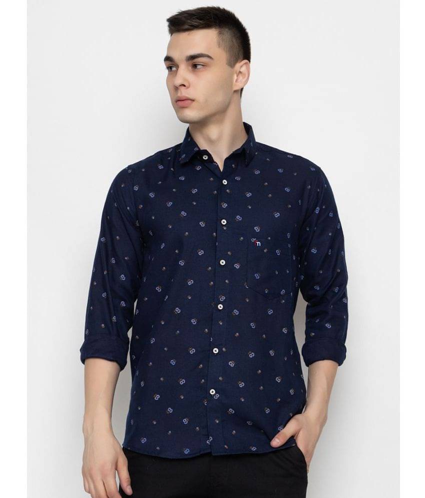 FREKMAN 100% Cotton Regular Fit Printed Full Sleeves Men's Casual Shirt - Navy Blue ( Pack of 1 ) FREKMAN 100% Cotton Regular Fit Printed Full Sleeves Men's Casual Shirt - Navy Blue ( Pack of 1 )