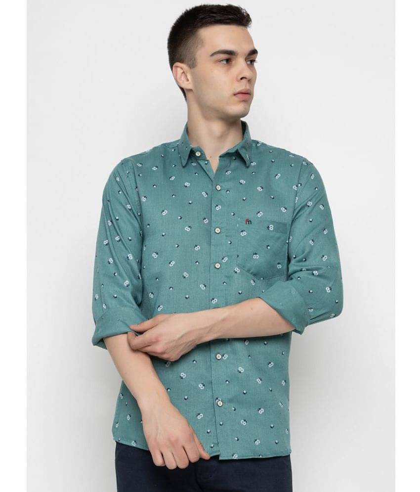 FREKMAN 100% Cotton Regular Fit Printed Full Sleeves Men's Casual Shirt - Green ( Pack of 1 ) FREKMAN 100% Cotton Regular Fit Printed Full Sleeves Men's Casual Shirt - Green ( Pack of 1 )